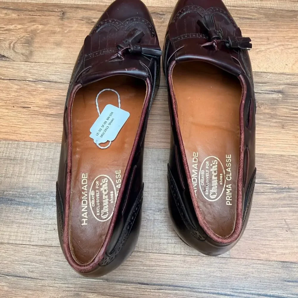 Church’s Brown Leather Tassel Loafer Men's size 9.5N  UK 7-8  Dress Shoes
